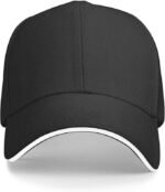 Plain Adjustable Baseball Cap – Black - Image 2