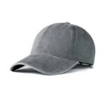 Vintage Washed Cotton Baseball Cap – Grey Adjustable Dad Hat for Casual Wear